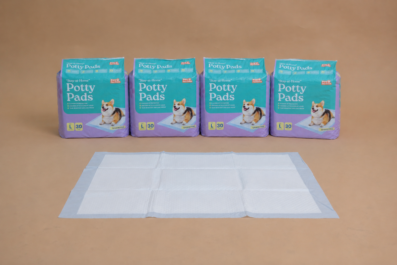 Pawfection "Stay-at-Home" Potty Pads, Size L (23.6" x 29.5")