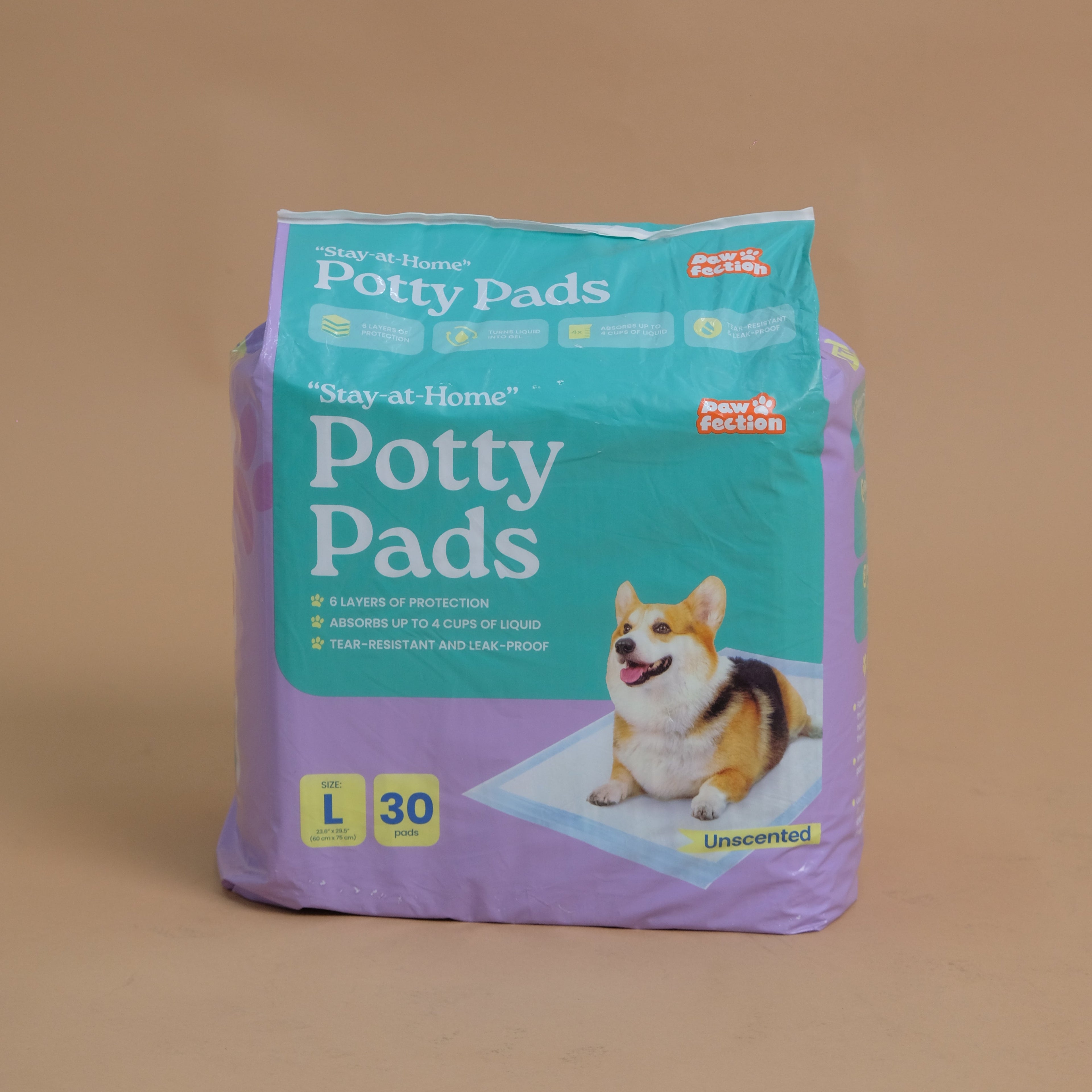 Pawfection "Stay-at-Home" Potty Pads, Size L (23.6" x 29.5")