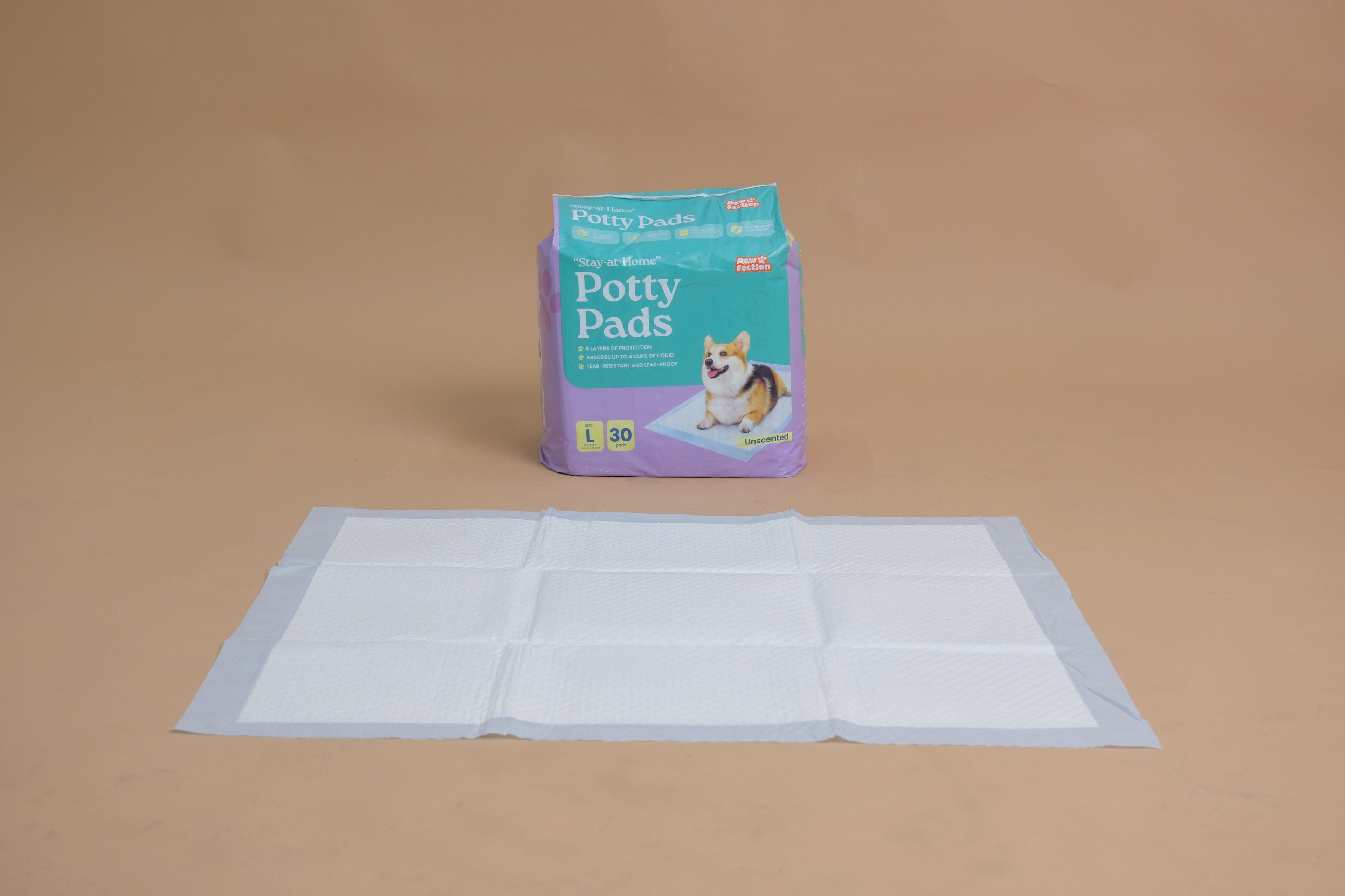 Pawfection "Stay-at-Home" Potty Pads, Size L (23.6" x 29.5")