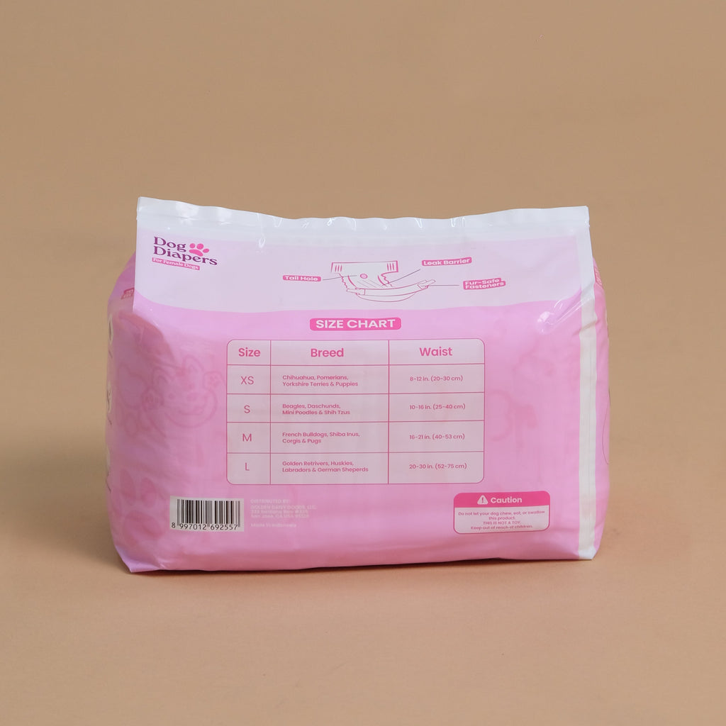 Pawfection Female Dog Diapers, Size XS, 20 ct
