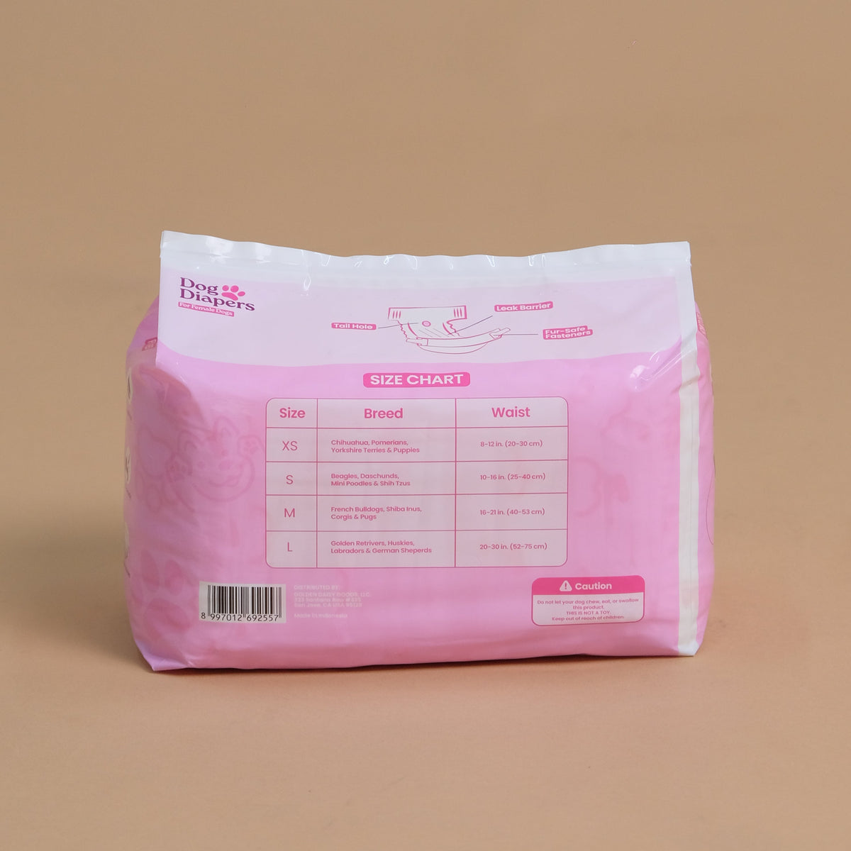 Pawfection Female Dog Diapers, Size XS, 20 ct