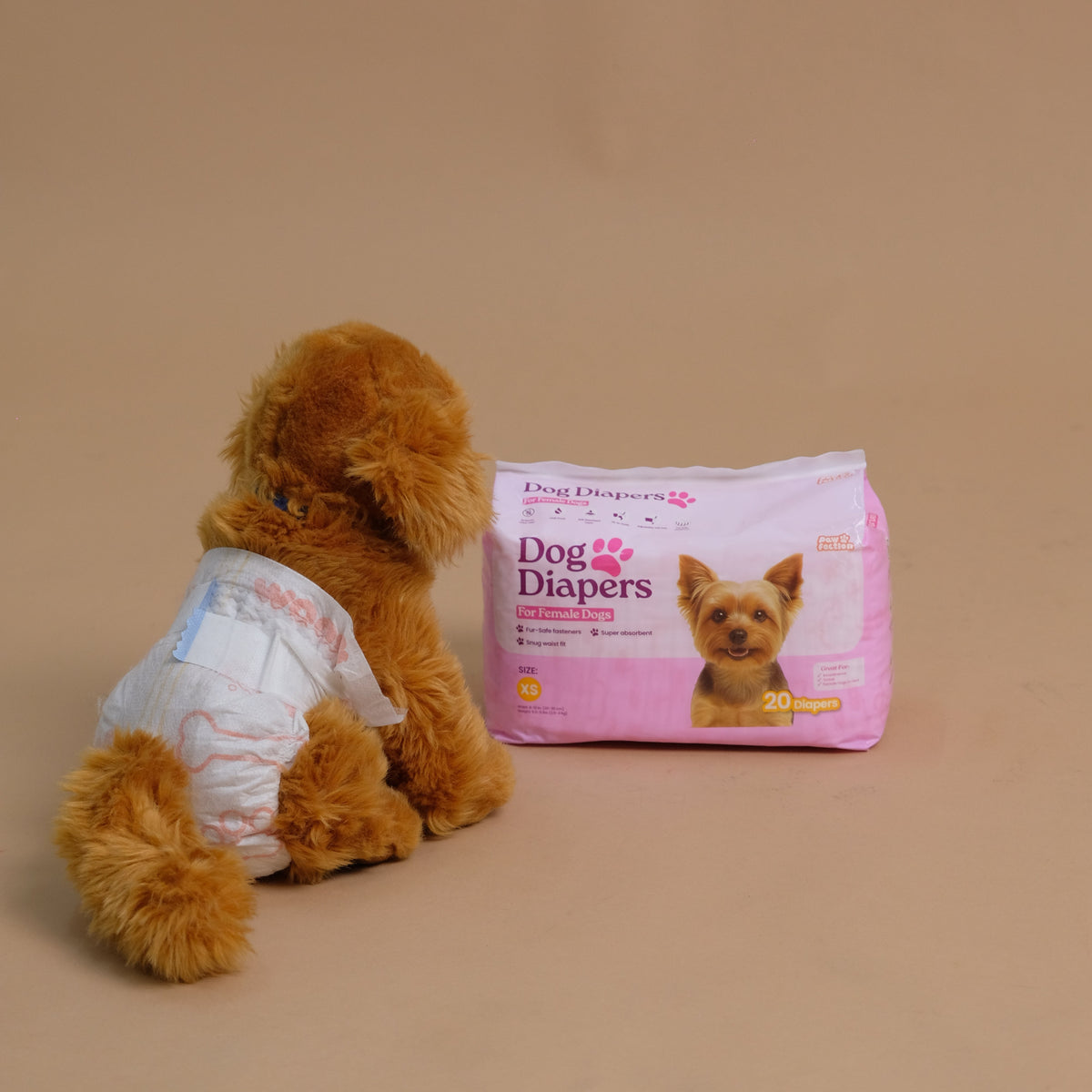 Pawfection Female Dog Diapers, Size XS, 20 ct