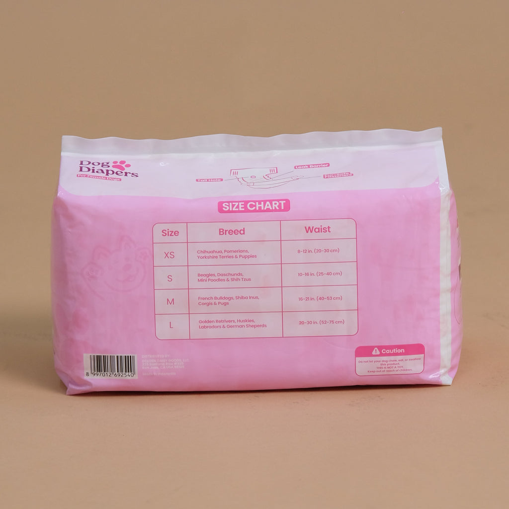 Pawfection Female Dog Diapers, Size S, 20 ct