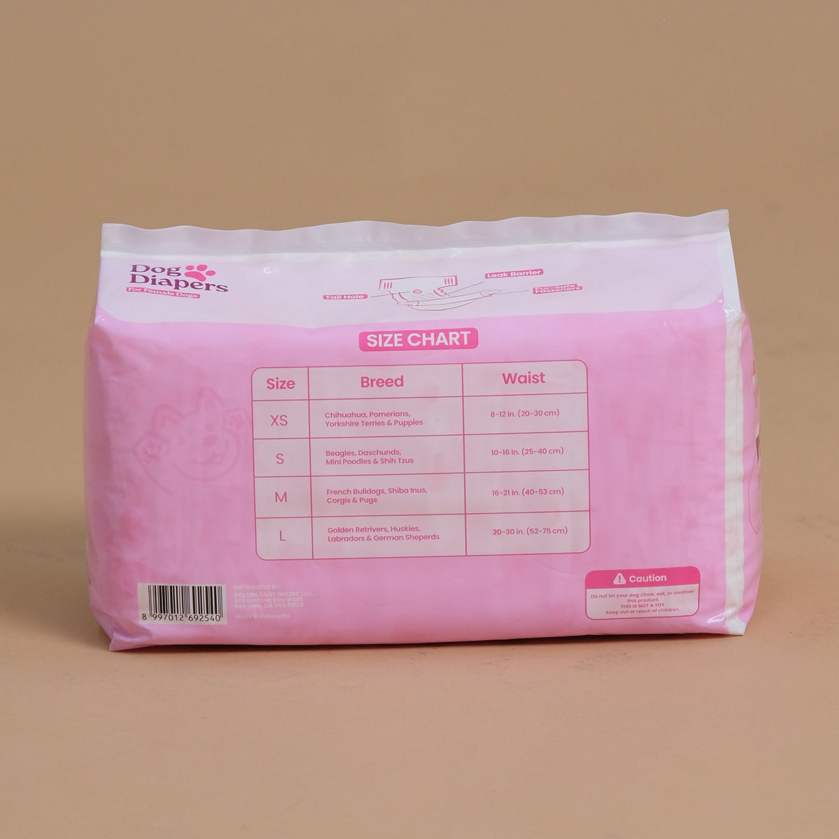 Pawfection Female Dog Diapers, Size S, 20 ct