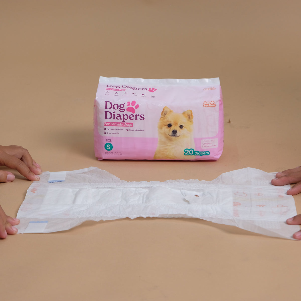 Pawfection Female Dog Diapers, Size S, 20 ct